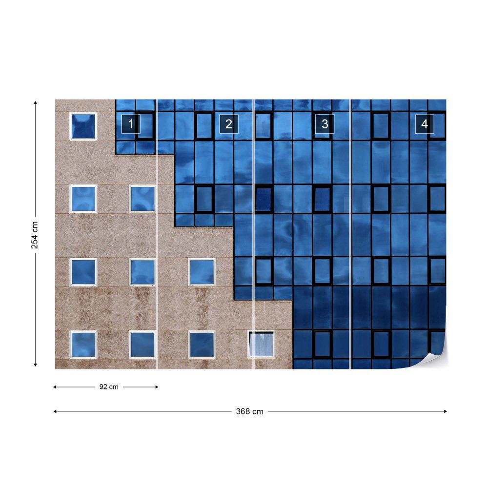 Fototapeta GLIX - Blue Windows  + lepidlo ZDARMA Vliesová tapeta  - 368x254 cm - GLIX DECO s.r.o.