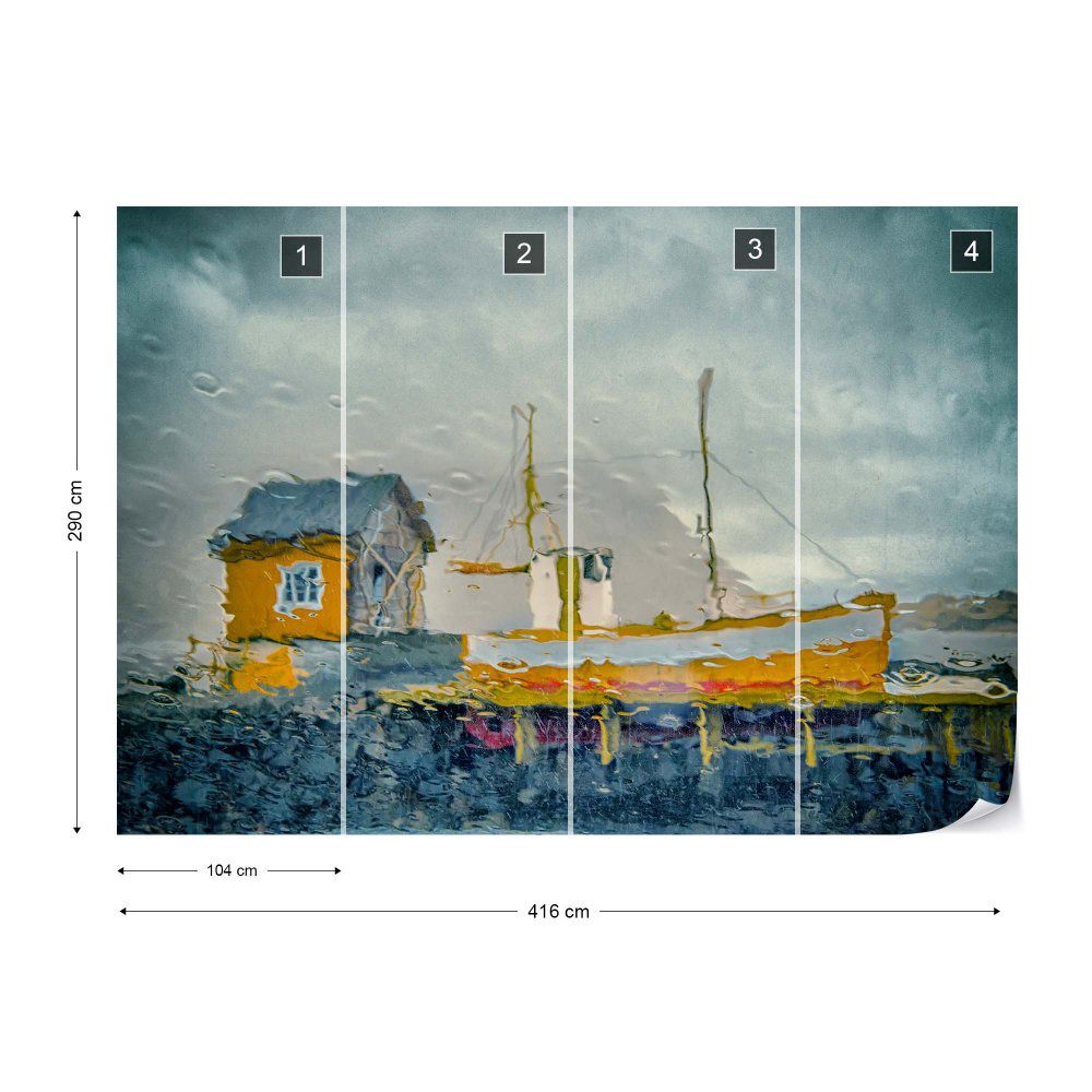 Fototapeta GLIX - Harbor In The Rain + lepidlo ZDARMA Vliesová tapeta  - 416x290 cm - GLIX DECO s.r.o.