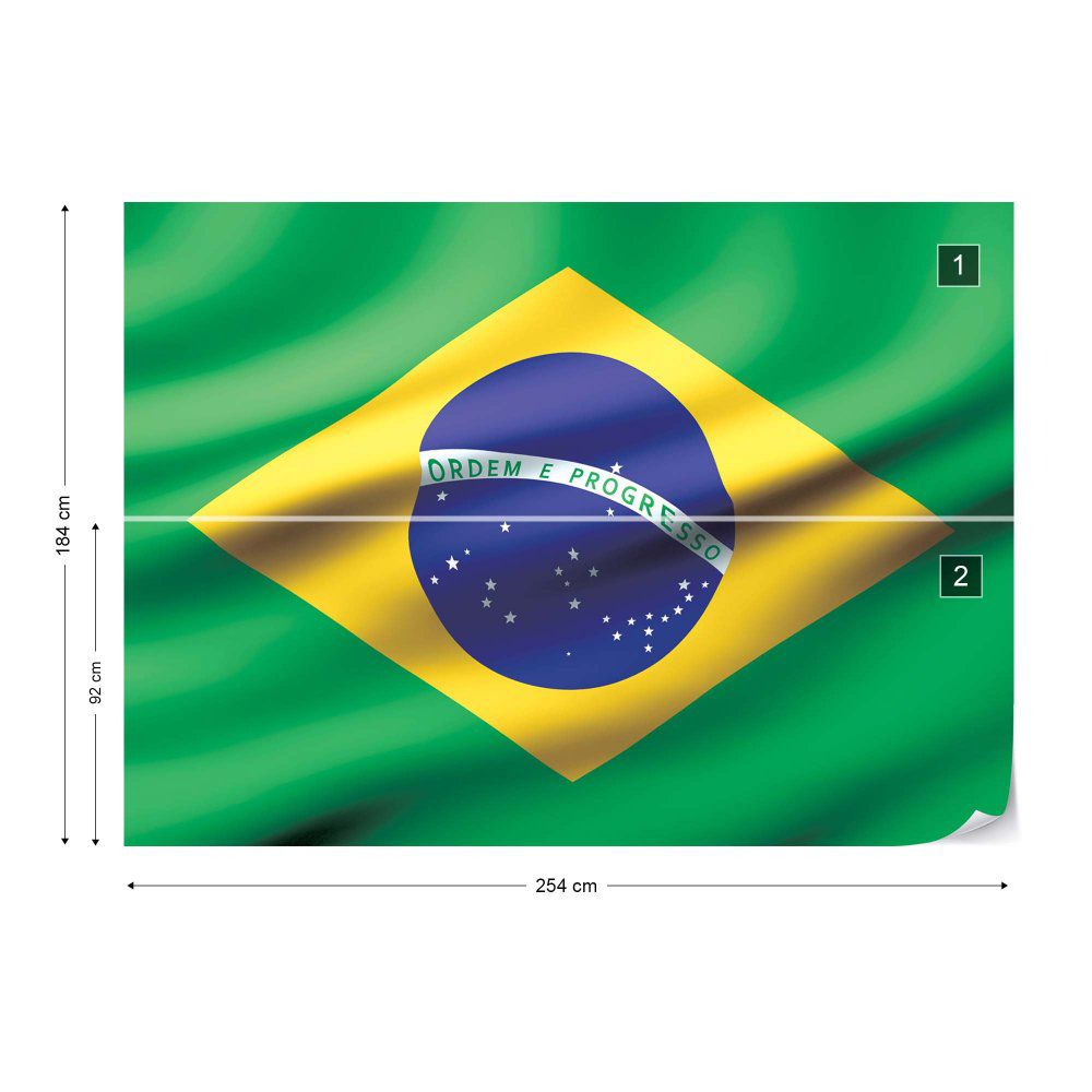 Fototapeta GLIX - 3D Flag Brasil + lepidlo ZDARMA Vliesová tapeta  - 254x184 cm - GLIX DECO s.r.o.
