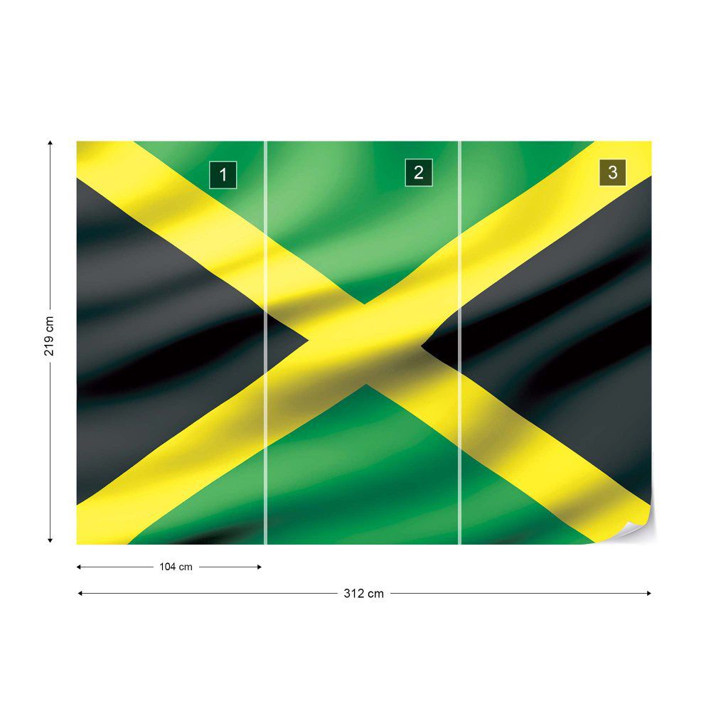 Fototapeta GLIX - 3D Flag Jamaica + lepidlo ZDARMA Vliesová tapeta  - 312x219 cm - GLIX DECO s.r.o.