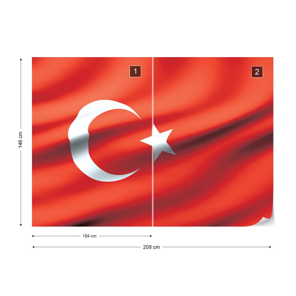 Fototapeta GLIX - 3D Flag Turkey + lepidlo ZDARMA Vliesová tapeta  - 208x146 cm - GLIX DECO s.r.o.