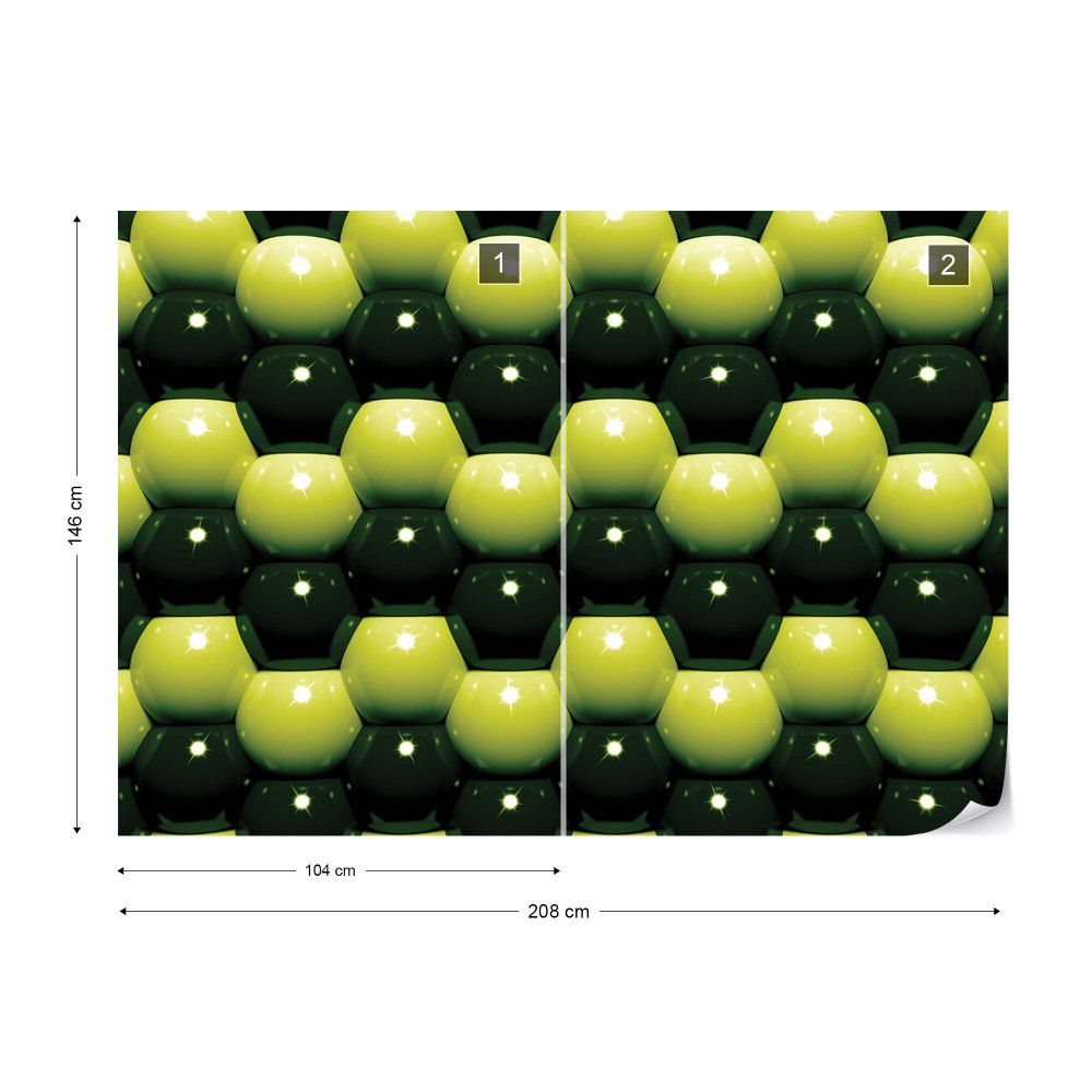Fototapeta GLIX - 3D Green And Black Ball Pattern + lepidlo ZDARMA Vliesová tapeta  - 208x146 cm - GLIX DECO s.r.o.