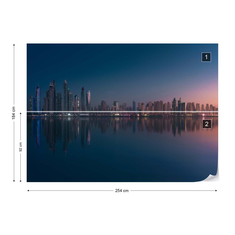 Fototapeta GLIX - Dubai Marina Skyline + lepidlo ZDARMA Vliesová tapeta  - 254x184 cm - GLIX DECO s.r.o.