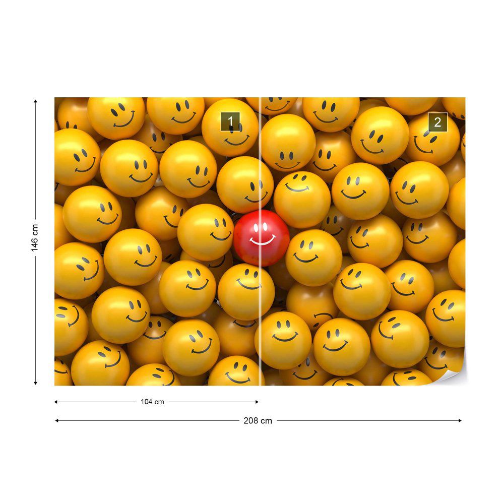 Fototapeta GLIX - 3D Smily Faces + lepidlo ZDARMA Vliesová tapeta  - 208x146 cm - GLIX DECO s.r.o.