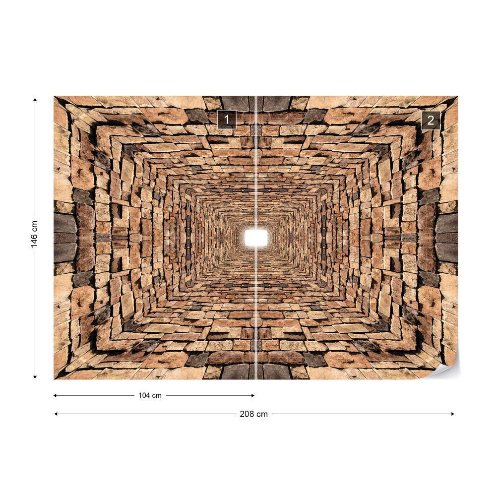 Fototapeta GLIX - 3D Stone Tunnel + lepidlo ZDARMA Vliesová tapeta  - 208x146 cm - GLIX DECO s.r.o.