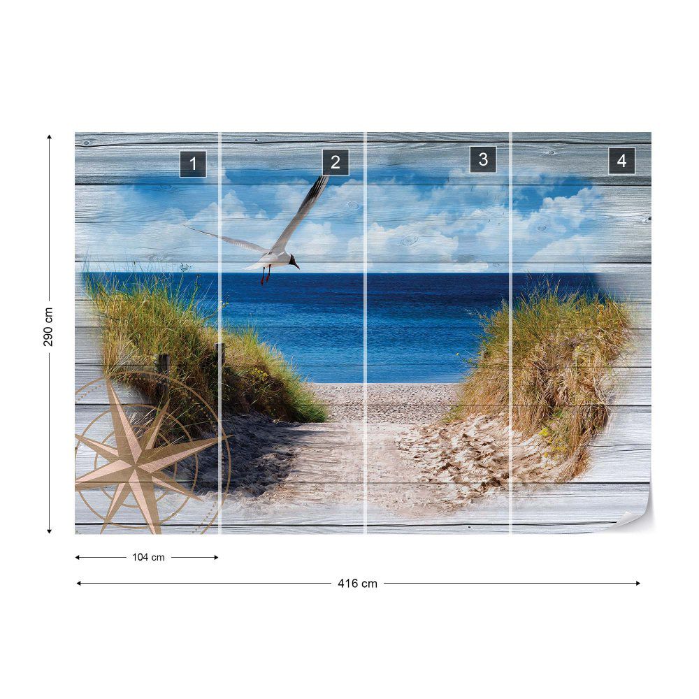 Fototapeta GLIX - Rustic Path To The Beach  + lepidlo ZDARMA Vliesová tapeta  - 416x290 cm - GLIX DECO s.r.o.