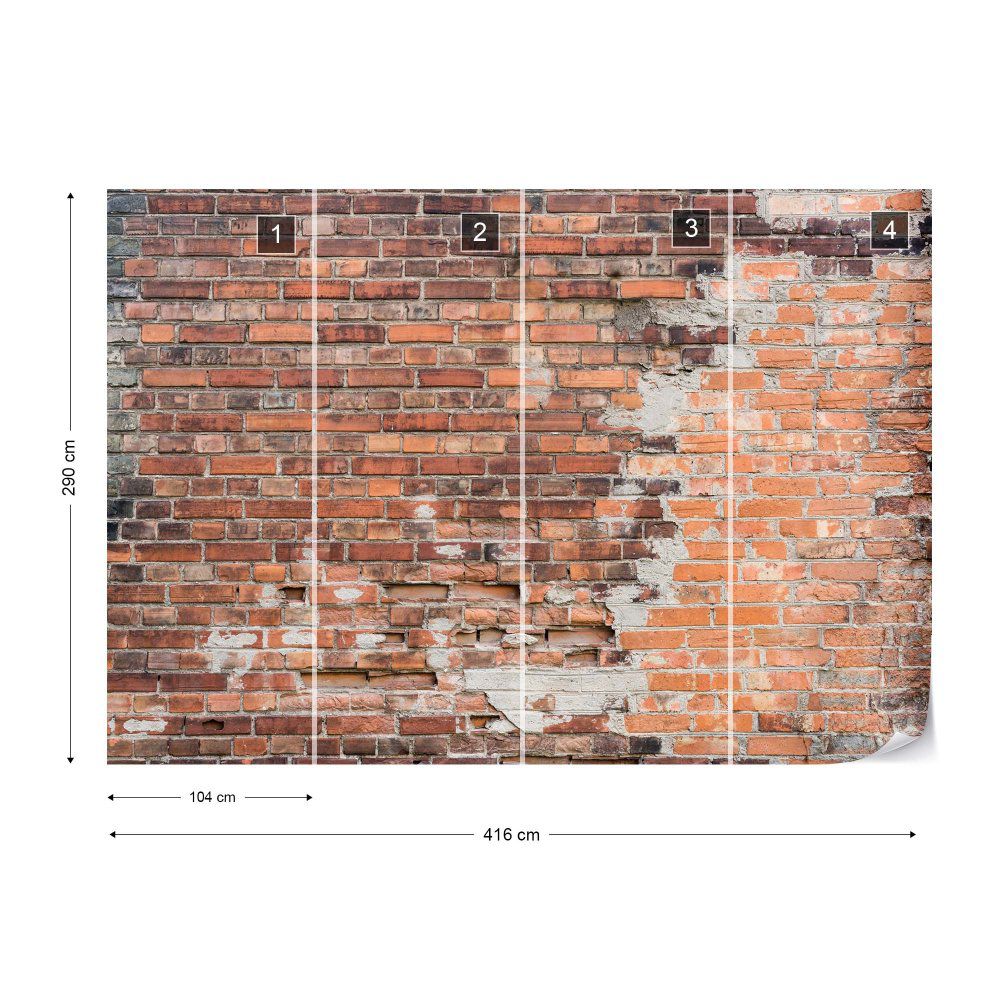 Fototapeta GLIX - Grunge Brick Wall 2 + lepidlo ZDARMA Vliesová tapeta  - 416x290 cm - GLIX DECO s.r.o.