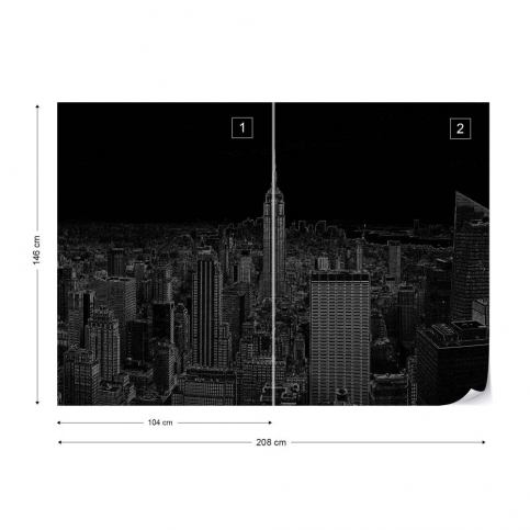 GLIX Fototapeta - Black Modern New York Skyline Vliesová tapeta  - 208x146 cm - GLIX DECO s.r.o.