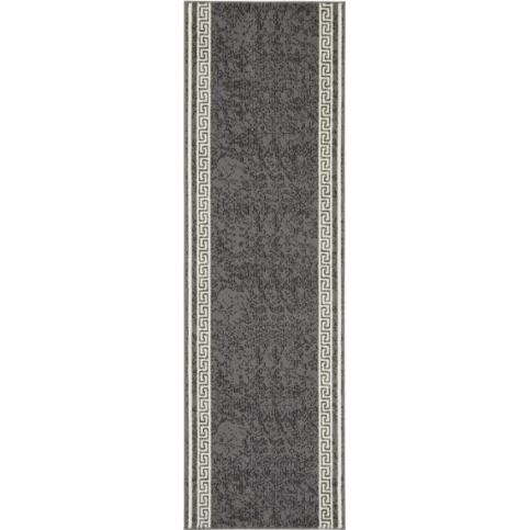 Hanse Home Collection koberce Běhoun |Basic | Šedý s bílými ornamenty Rozměry koberců: 80x350cm MK25 - Veselá Žena.cz