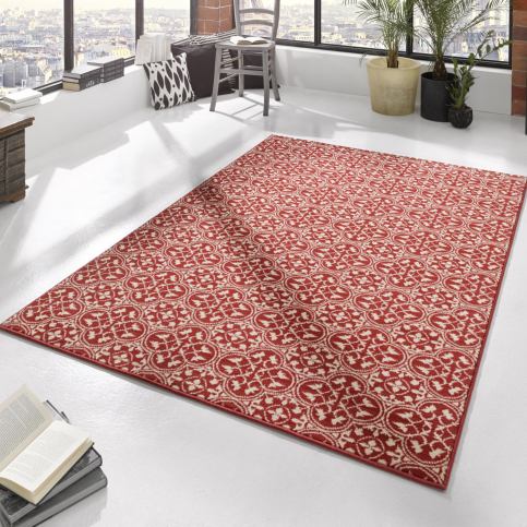 Hanse Home Collection koberce Kusový koberec Gloria | červený | vzorovaný Rozměry koberců: 80x150cm  - Veselá Žena.cz