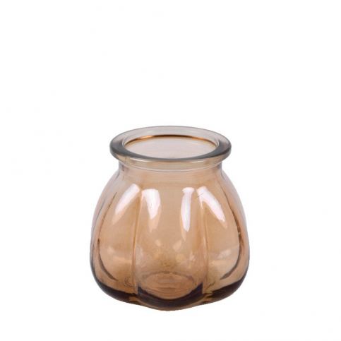 Kouřově hnědá váza z recyklovaného skla Ego Dekor Tangerine, výška 11 cm - Bonami.cz