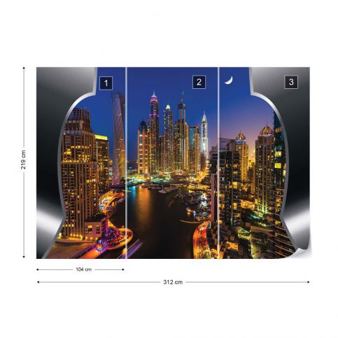 GLIX Fototapeta - Dubai City Skyline V. Vliesová tapeta  - 312x219 cm - GLIX DECO s.r.o.