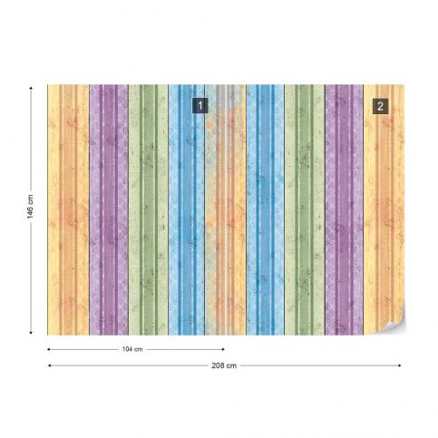GLIX Fototapeta - Colourful Wooden Planks I. Vliesová tapeta  - 208x146 cm - GLIX DECO s.r.o.