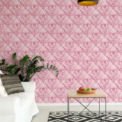 GLIX Fototapeta - Floral Pattern Pink Vliesová tapeta  - 250x104 cm - GLIX DECO s.r.o.