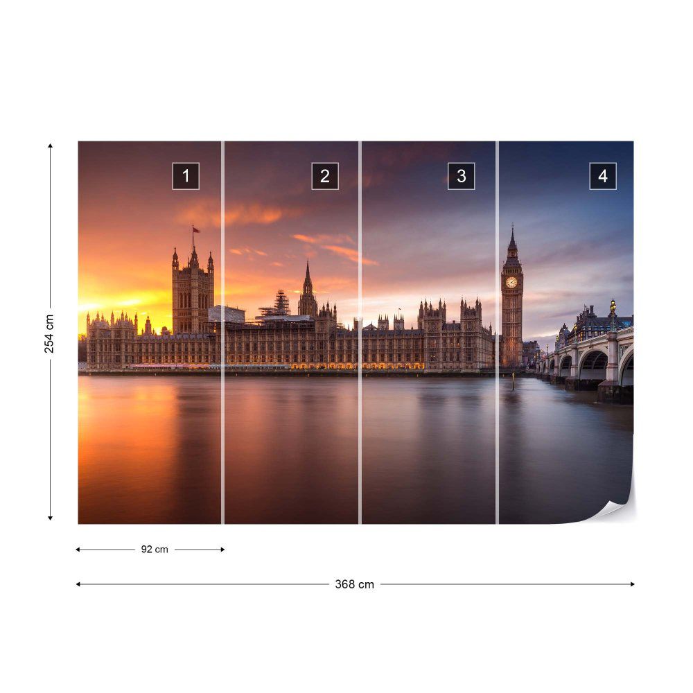 Fototapeta GLIX - London Palace Of Westminster Sunset + lepidlo ZDARMA Vliesová tapeta  - 368x254 cm - GLIX DECO s.r.o.