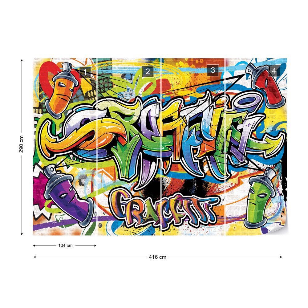 Fototapeta GLIX - Graffiti + lepidlo ZDARMA Vliesová tapeta  - 416x290 cm - GLIX DECO s.r.o.