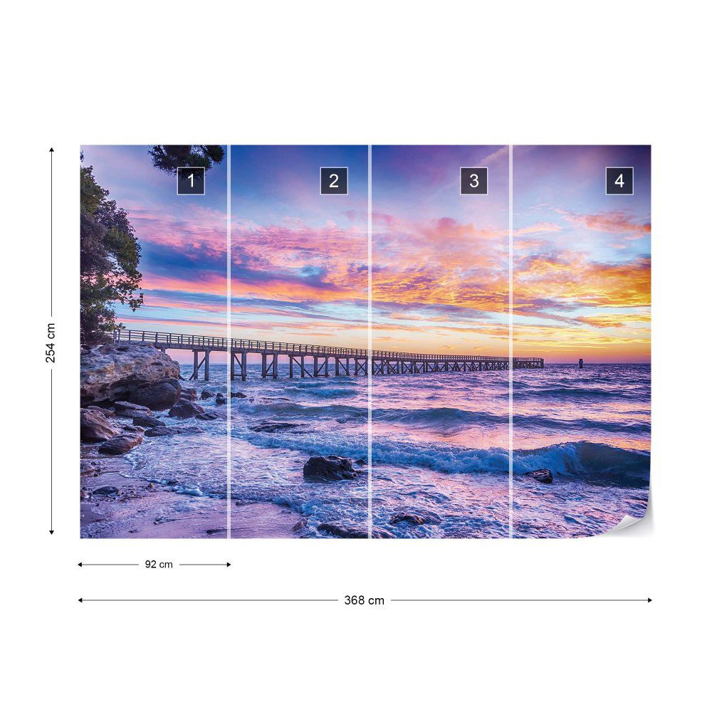 Fototapeta GLIX - Sunset Beach Pier + lepidlo ZDARMA Vliesová tapeta  - 368x254 cm - GLIX DECO s.r.o.