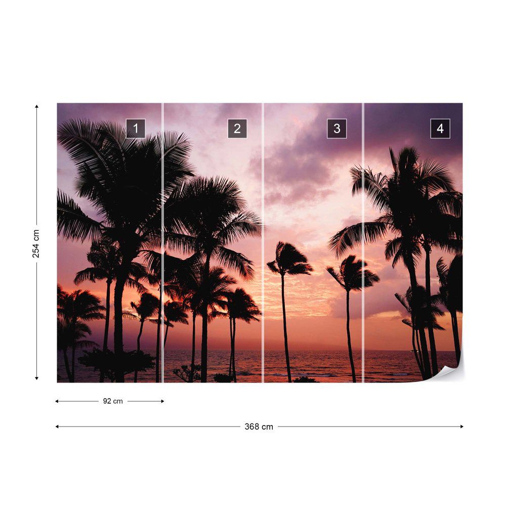 Fototapeta GLIX - Sunset Palms + lepidlo ZDARMA Vliesová tapeta  - 368x254 cm - GLIX DECO s.r.o.
