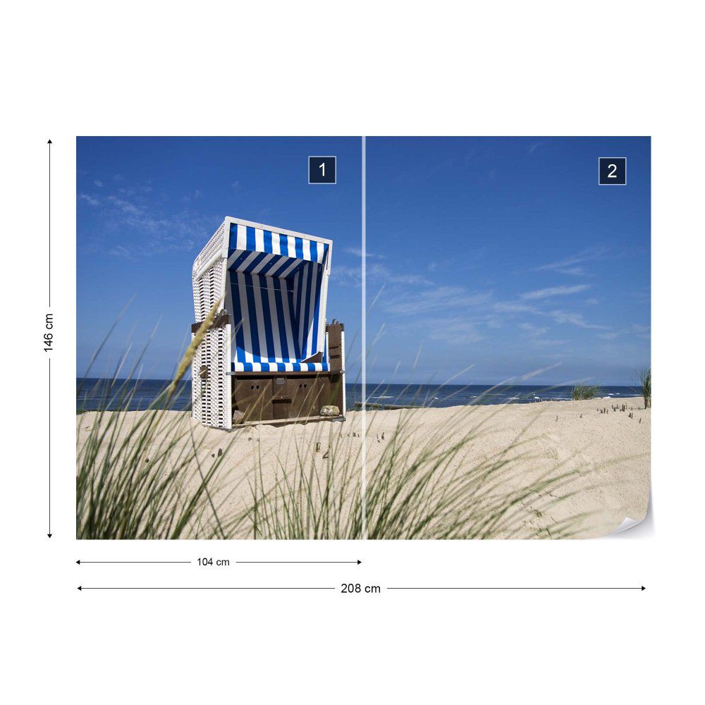 Fototapeta GLIX - Sylt Beach Sea Chair + lepidlo ZDARMA Vliesová tapeta  - 208x146 cm - GLIX DECO s.r.o.