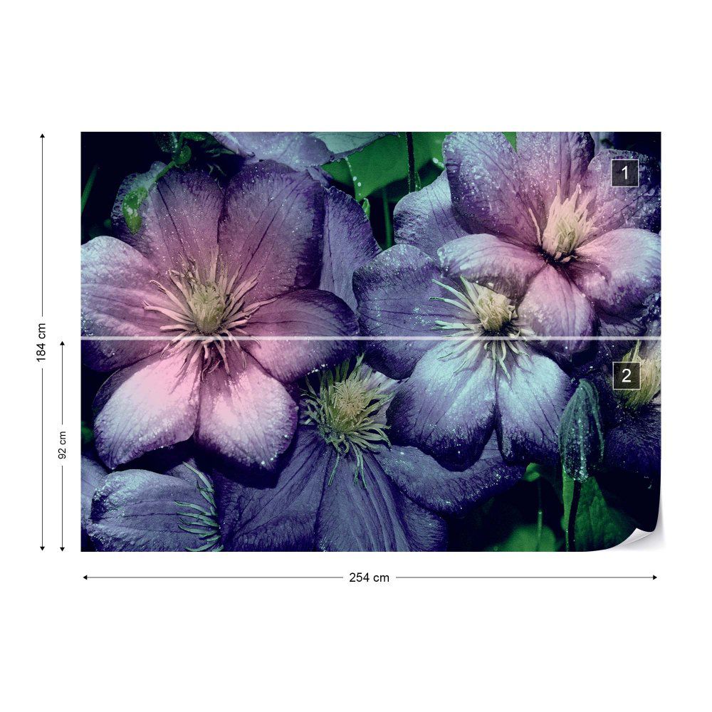 Fototapeta GLIX - Purple Flowers 3 + lepidlo ZDARMA Vliesová tapeta  - 254x184 cm - GLIX DECO s.r.o.