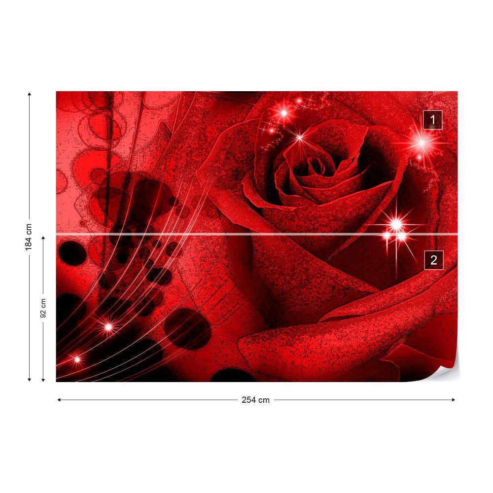 Fototapeta GLIX - Red Rose Sparkles + lepidlo ZDARMA Vliesová tapeta  - 254x184 cm - GLIX DECO s.r.o.