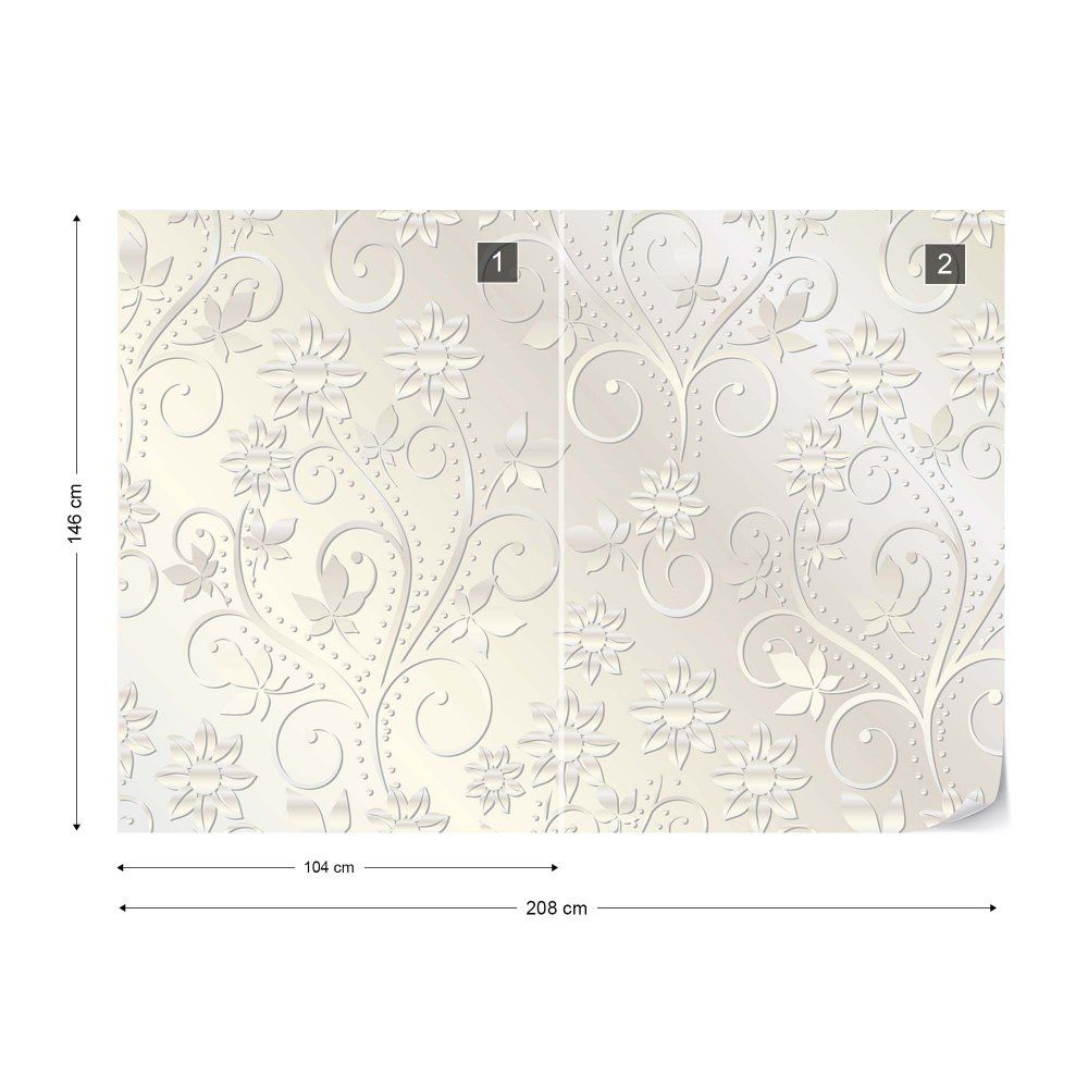 Fototapeta GLIX - Pearlescent Floral Pattern + lepidlo ZDARMA Vliesová tapeta  - 208x146 cm - GLIX DECO s.r.o.