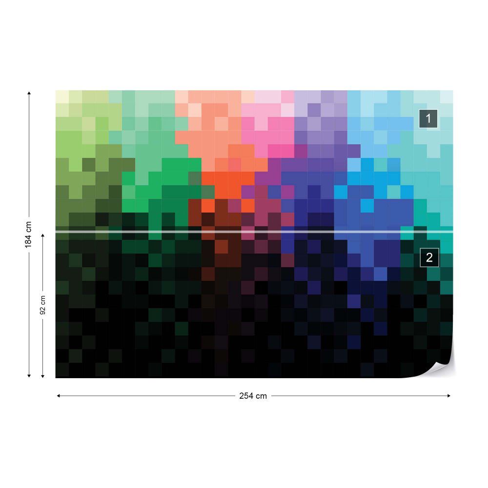 Fototapeta GLIX - Pixel Pattern Rainbox Colours + lepidlo ZDARMA Vliesová tapeta  - 254x184 cm - GLIX DECO s.r.o.