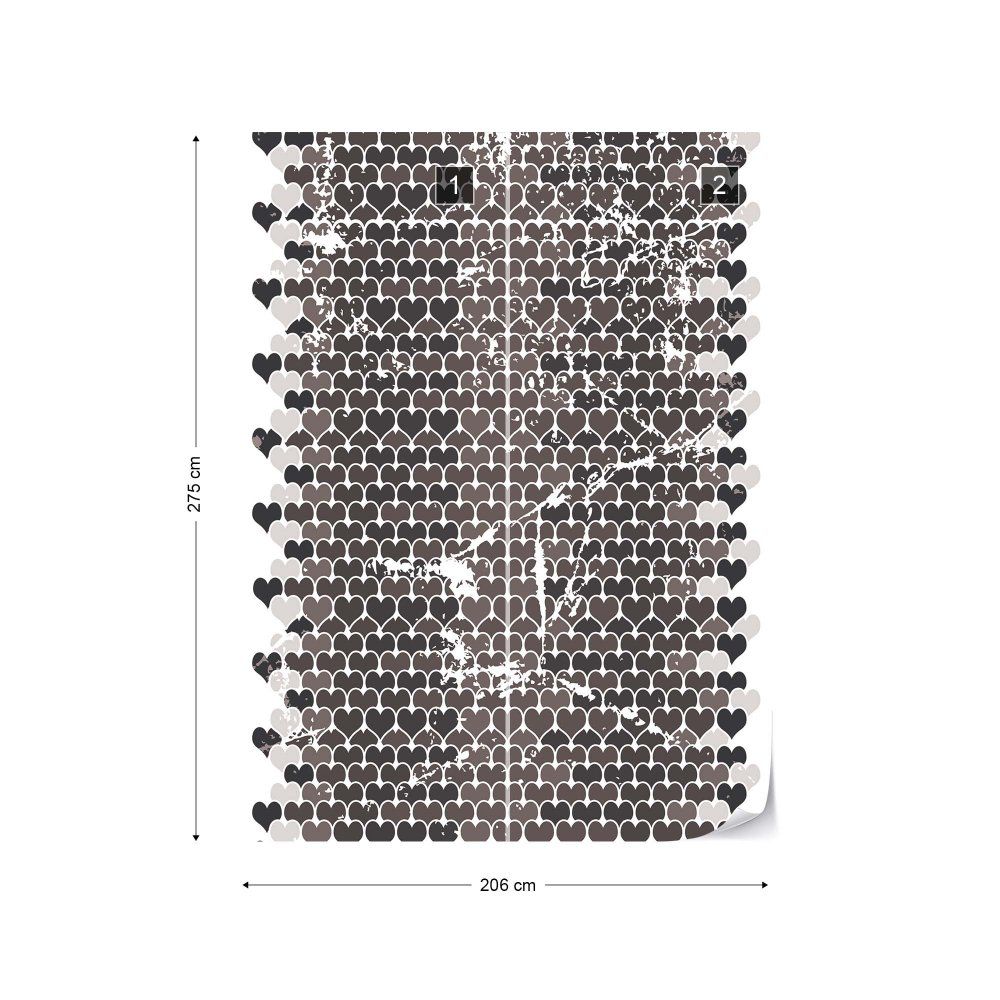 Fototapeta GLIX - Retro Hearts Pattern Colourful + lepidlo ZDARMA Vliesová tapeta  - 206x275 cm - GLIX DECO s.r.o.
