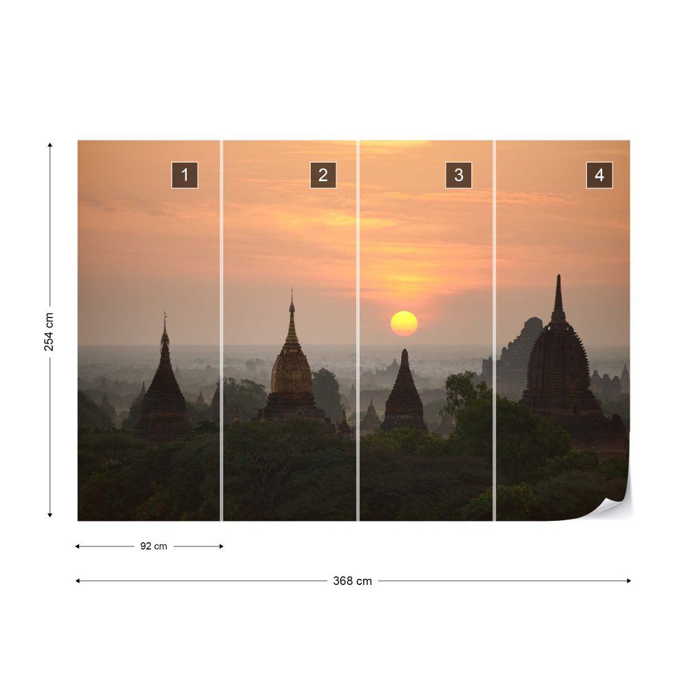 Fototapeta GLIX - Sunrise In Bagan + lepidlo ZDARMA Vliesová tapeta  - 368x254 cm - GLIX DECO s.r.o.