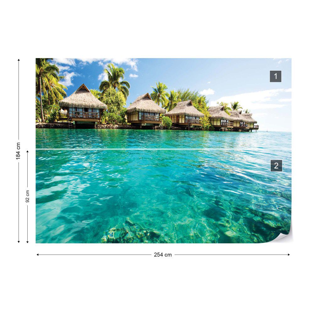 Fototapeta GLIX - Tropical Lagoon Villas + lepidlo ZDARMA Vliesová tapeta  - 254x184 cm - GLIX DECO s.r.o.