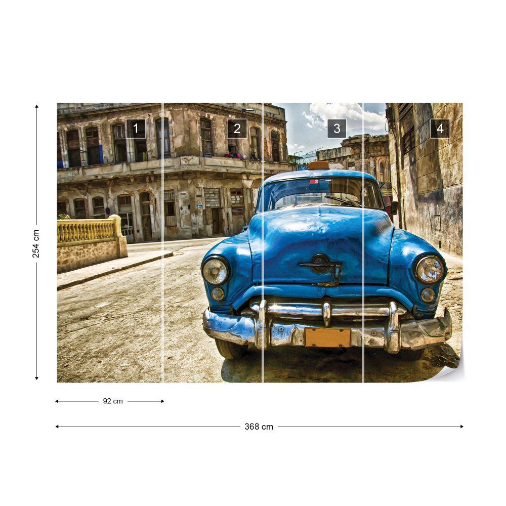 Fototapeta GLIX - Vintage Car Cuba Havana Red + lepidlo ZDARMA Vliesová tapeta  - 368x254 cm - GLIX DECO s.r.o.