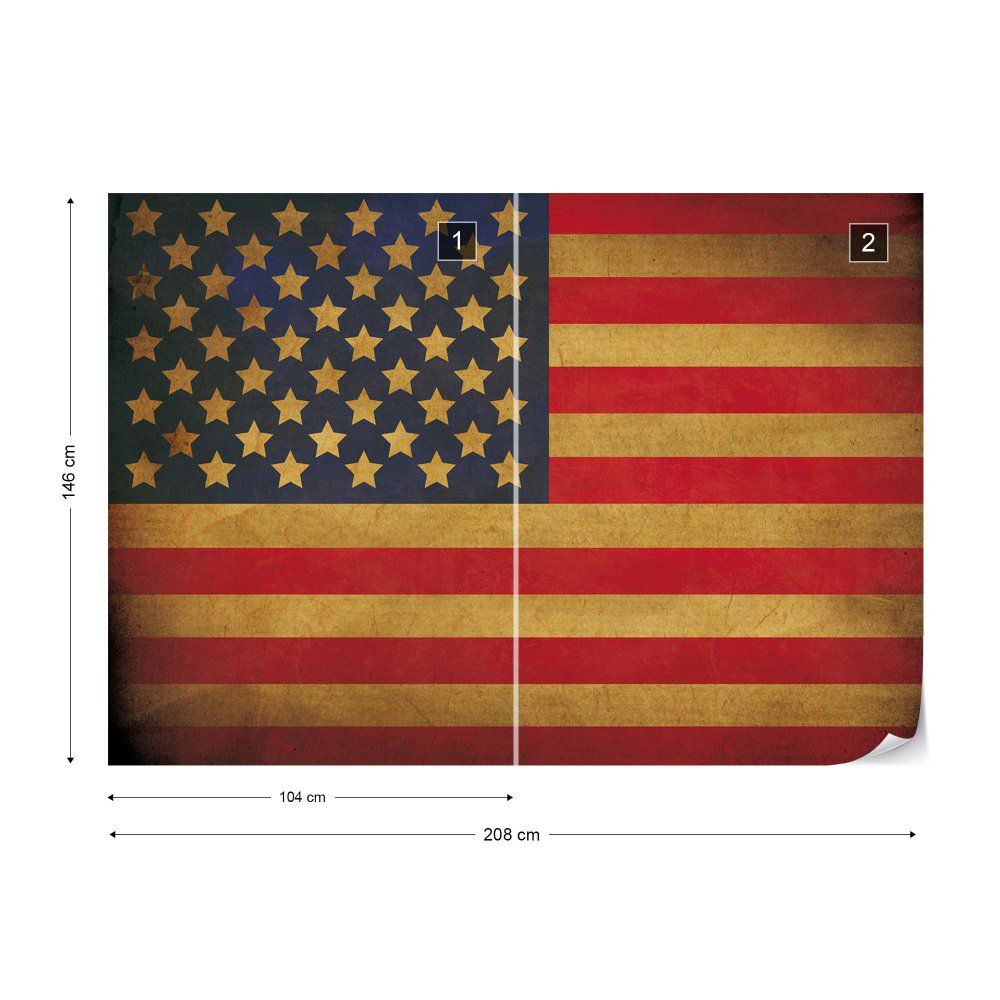 Fototapeta GLIX - Vintage Flag Usa America + lepidlo ZDARMA Vliesová tapeta  - 208x146 cm - GLIX DECO s.r.o.