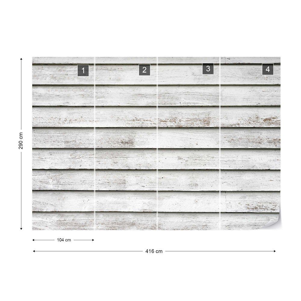 Fototapeta GLIX - White Wood Wall + lepidlo ZDARMA Vliesová tapeta  - 416x290 cm - GLIX DECO s.r.o.