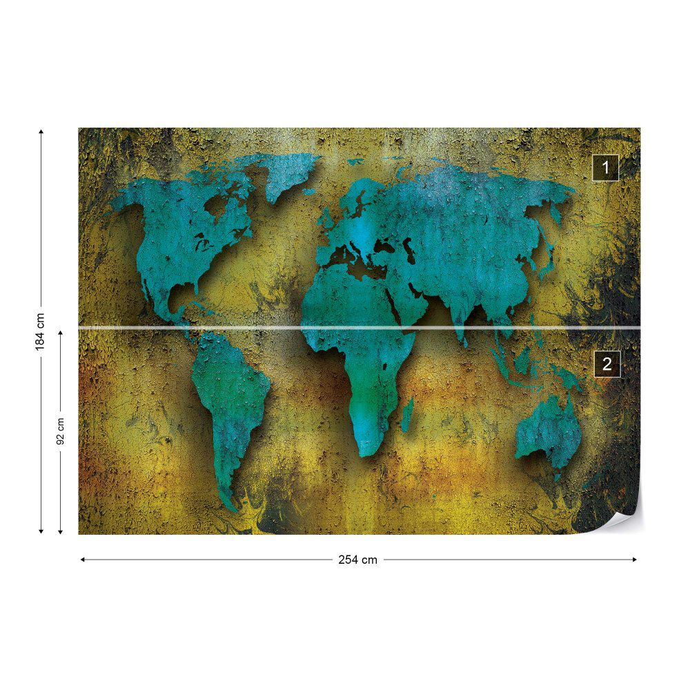 Fototapeta GLIX - Grunge Rust World Map 2 + lepidlo ZDARMA Vliesová tapeta  - 254x184 cm - GLIX DECO s.r.o.