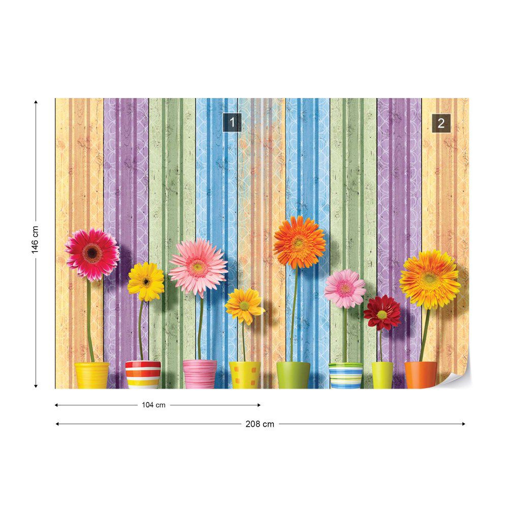 Fototapeta GLIX - Sunny Flowers And Colourful 2 + lepidlo ZDARMA Vliesová tapeta  - 208x146 cm - GLIX DECO s.r.o.