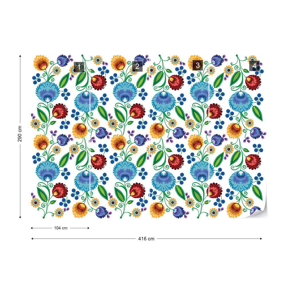 Fototapeta GLIX - Vintage Floral Pattern  + lepidlo ZDARMA Vliesová tapeta  - 416x290 cm - GLIX DECO s.r.o.