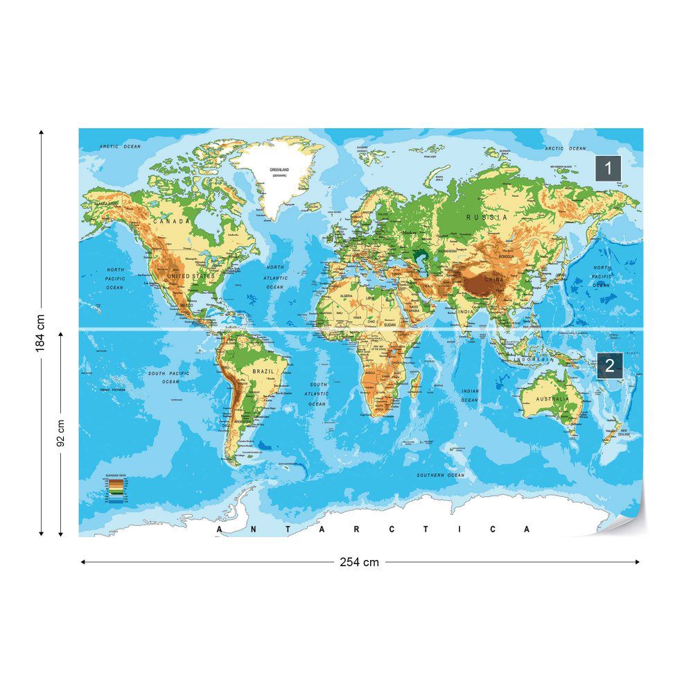 Fototapeta GLIX - World Map Atlas + lepidlo ZDARMA Vliesová tapeta  - 254x184 cm - GLIX DECO s.r.o.