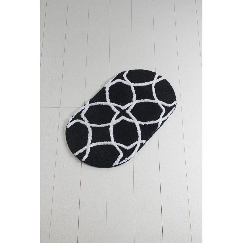 Černo-bílá koupelnová předložka Waves Hexagon, 100 x 60 cm - Bonami.cz