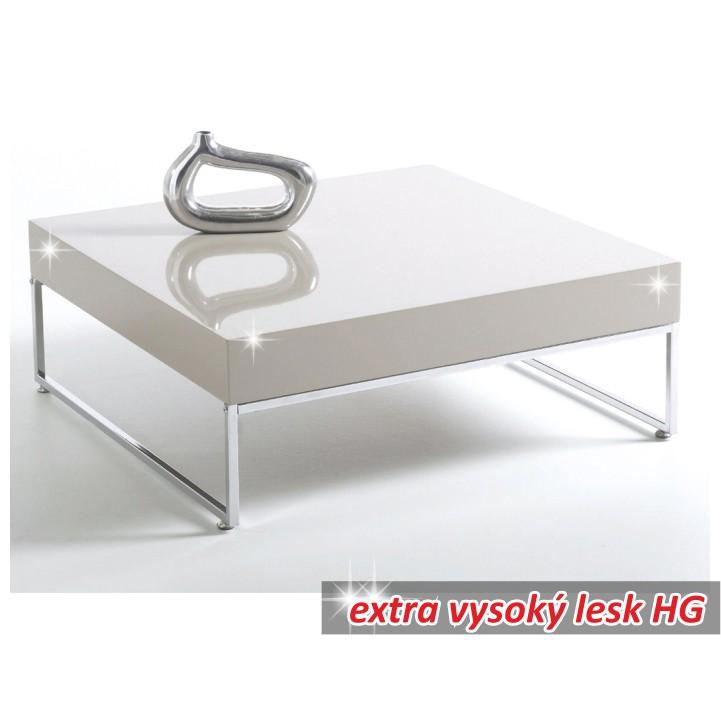 Konferenční stolek, chrom/bílá extra vysoký lesk HG, BOTTI 02025314 Tempo Kondela - DEKORHOME.CZ