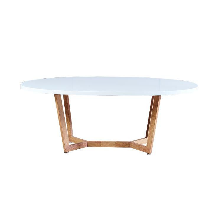 Konferenční stolek, bílá extra vysoký lesk HG / dub sonoma, GLOSY 0000176330 Tempo Kondela - DEKORHOME.CZ
