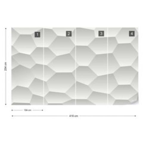 Fototapeta - 3D Honeycomb Texture Grey Vliesová tapeta - 416x254 cm - Favi.cz