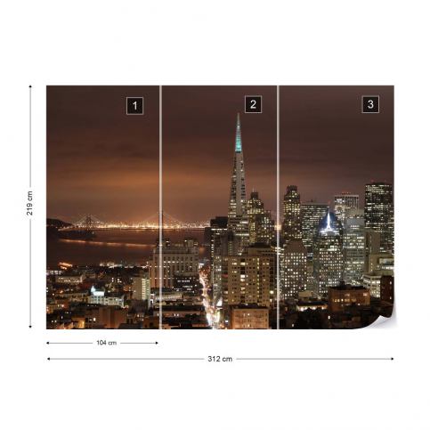 GLIX Fototapeta - San Francisco City Skyline II. Vliesová tapeta  - 312x219 cm - GLIX DECO s.r.o.