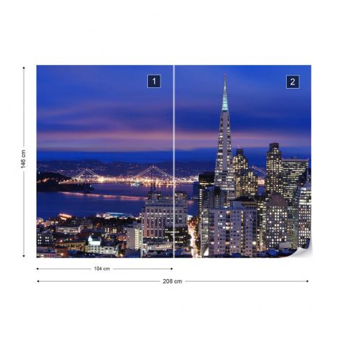 GLIX Fototapeta - San Francisco City Skyline III. Vliesová tapeta  - 208x146 cm - GLIX DECO s.r.o.