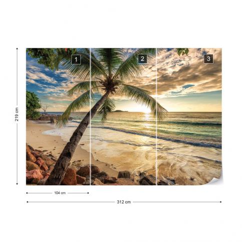 GLIX Fototapeta - Tropical Beach Sunset III. Vliesová tapeta  - 312x219 cm - GLIX DECO s.r.o.