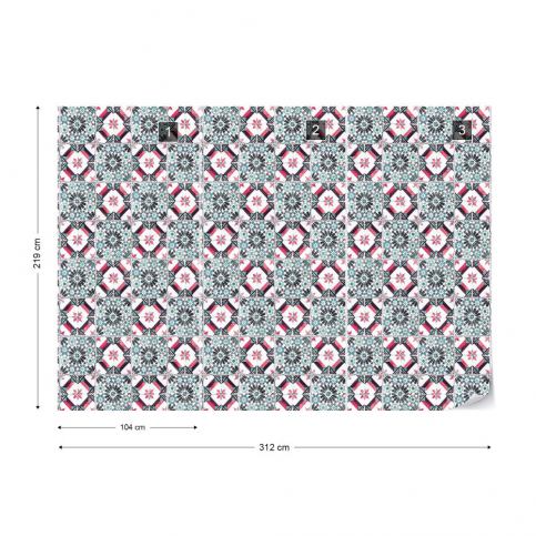 GLIX Fototapeta - Vintage Tiles Pattern II. Vliesová tapeta  - 312x219 cm - GLIX DECO s.r.o.