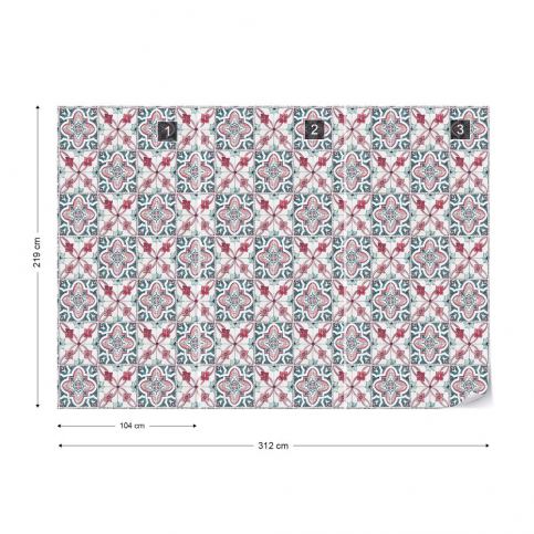 GLIX Fototapeta - Vintage Tiles Pattern III. Vliesová tapeta  - 312x219 cm - GLIX DECO s.r.o.