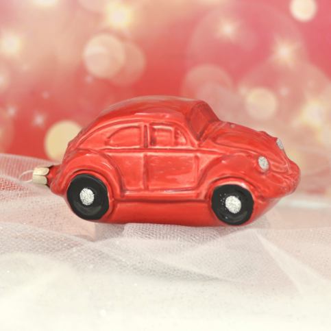 Slezská tvorba Skleněná figurka | červené auto brouk Balení obsahuje: 6 kusů ST3824T014000041/00385- - Veselá Žena.cz