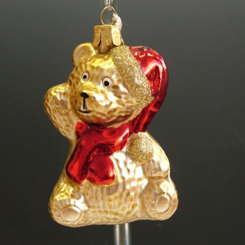 Slezská tvorba Skleněná figurka | medvěd s čepicí a šálou | zlatý mat Balení obsahuje: 6 kusů ST3524 - Veselá Žena.cz