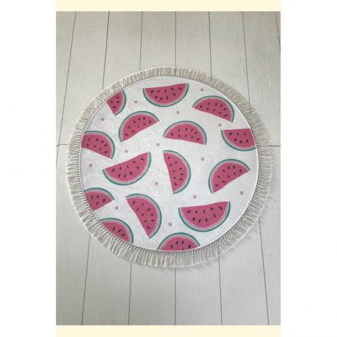 Bílo-růžová koupelnová předložka Tropica Watermelon, ⌀ 100 cm - Bonami.cz