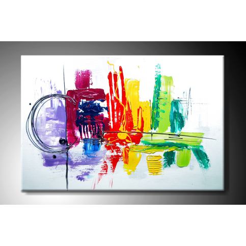 MO Ručně malovaný obraz barevná abstrakce Rozměry: 60x40cm MODL011/60X40 - Veselá Žena.cz